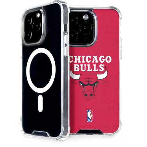 NBA Chicago Bulls Red Distressed iPhone 15 Pro MagSafe Case